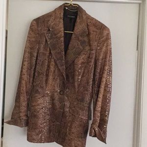 Escada leather snakeskin jacket